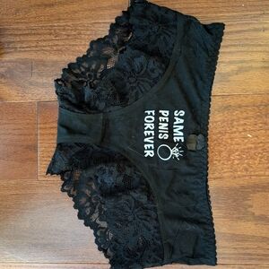 Valentina Black Lace Panties with Playful Print